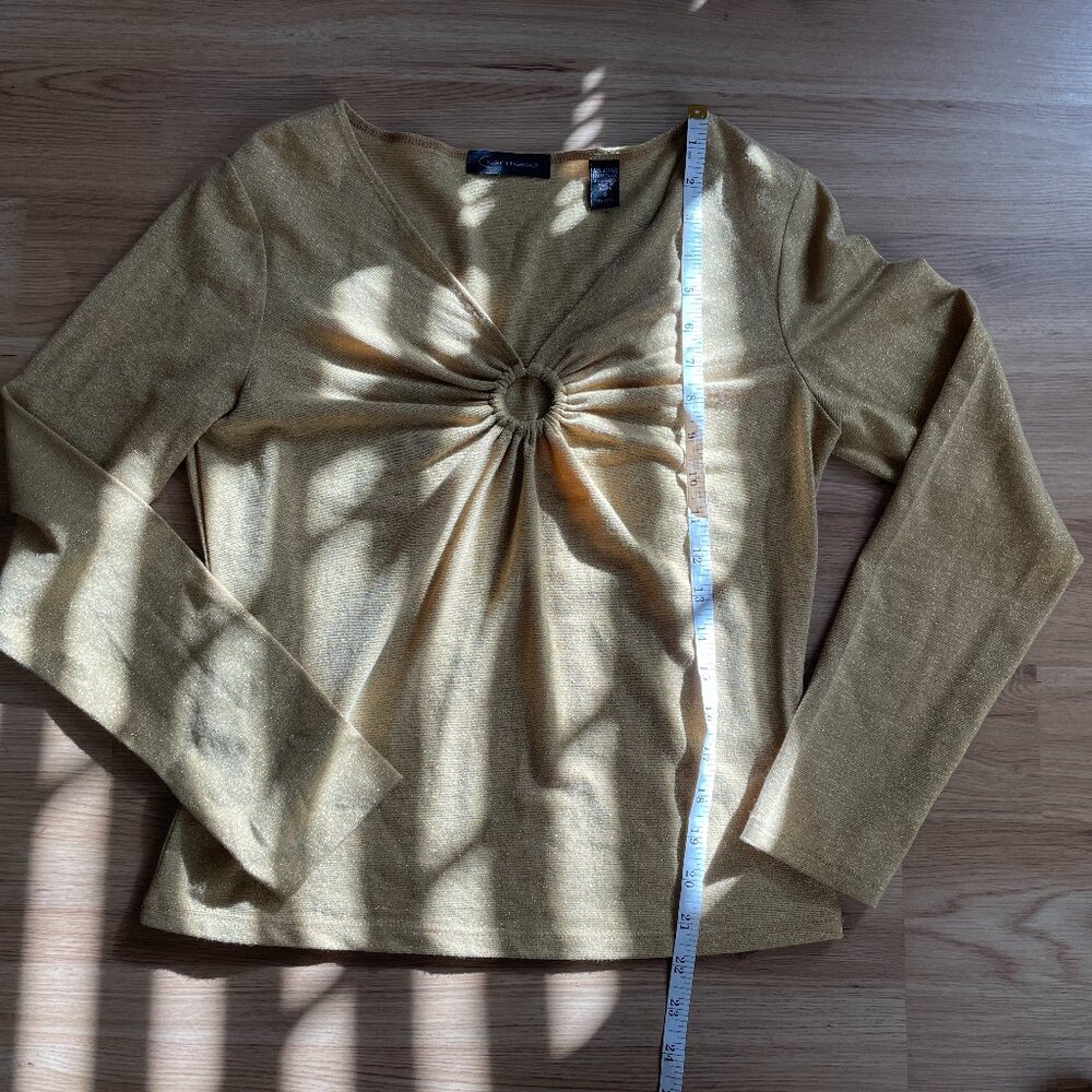o ring long-sleeved blouse